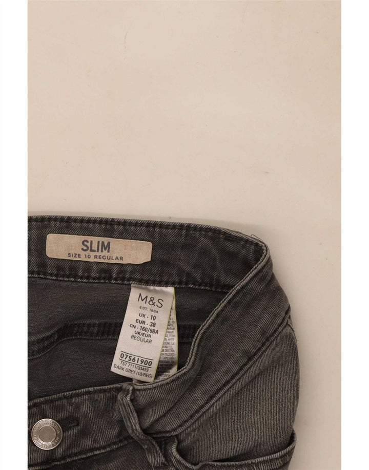 Женские узкие джинсы Marks & Spencer UK 10, маленькие W27 L29, серый хлопок