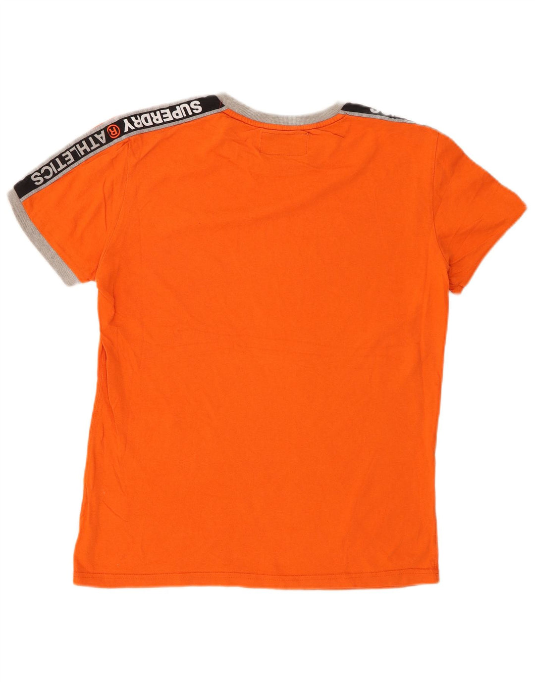 SUPERDRY Мужская футболка с рисунком, верх, средний оранжевый, хлопок с цветными блоками