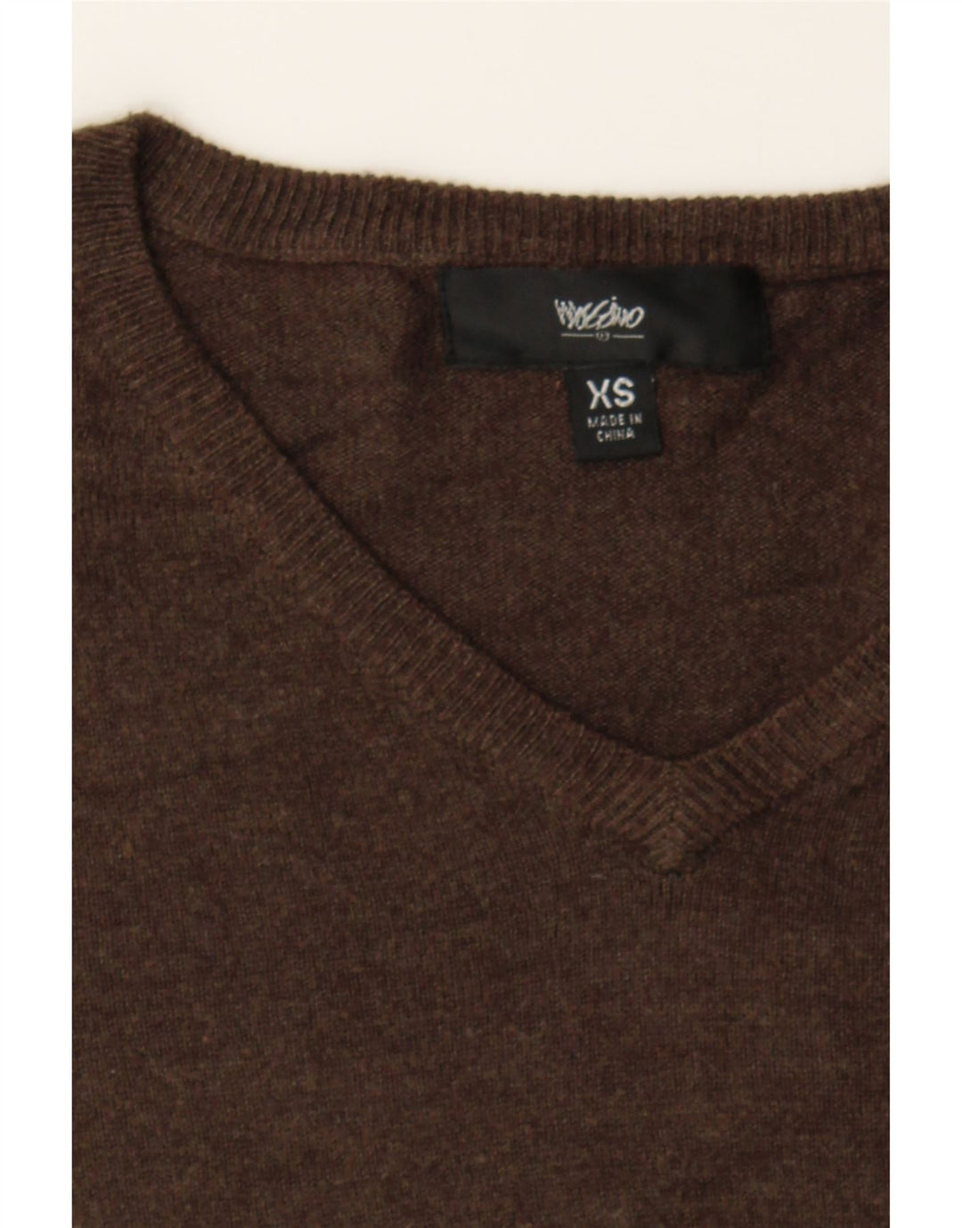 MOSSIMO Womens Oversized V-Neck Jumper Sweater UK 6 XS Brown Nylon Vintage Mossimo and Second-Hand Mossimo from Messina Hembry 