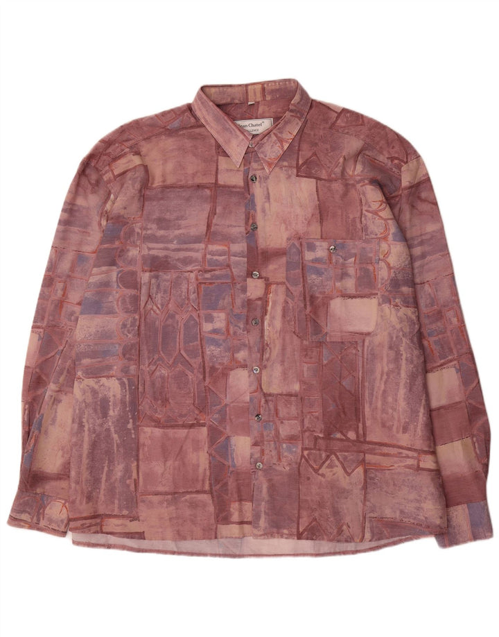 Мужская рубашка Jean Chatel, размер 45/46 XL, бордовый пэчворк