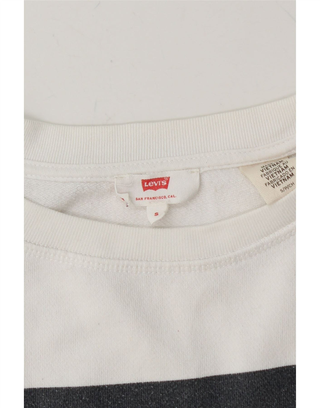 LEVI'S Womens Graphic Sweatshirt Jumper UK 10 Small White Cotton