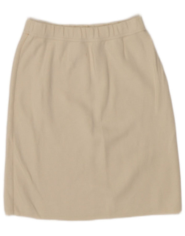 ВИНТАЖНАЯ женская прямая юбка UK 6 XS W24 Белый хлопок