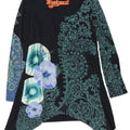 Женская асимметричная туника Desigual с графическим рисунком UK 12, средний черный с цветочным принтом