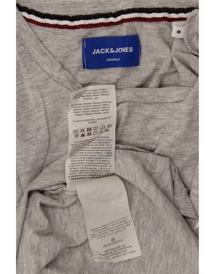 Мужская футболка с рисунком Jack & Jones, маленький серый хлопок