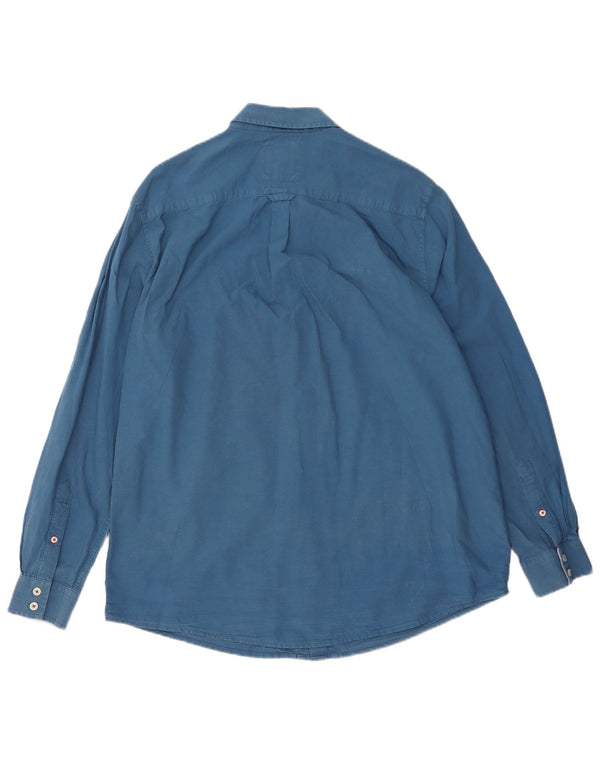 Crew Clothing Мужская классическая рубашка XL из хлопка синего цвета