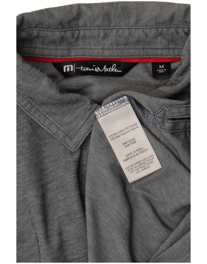 Мужская рубашка поло Travis Mathew, хлопковая серая полоска среднего размера
