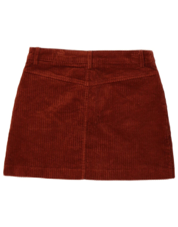Женская вельветовая мини-юбка Zara Medium W30, бордовый хлопок, ретро