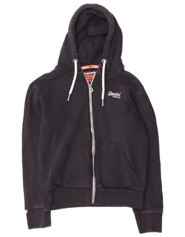 Мужской свитер с капюшоном на молнии Superdry среднего размера, темно-синий, хлопок