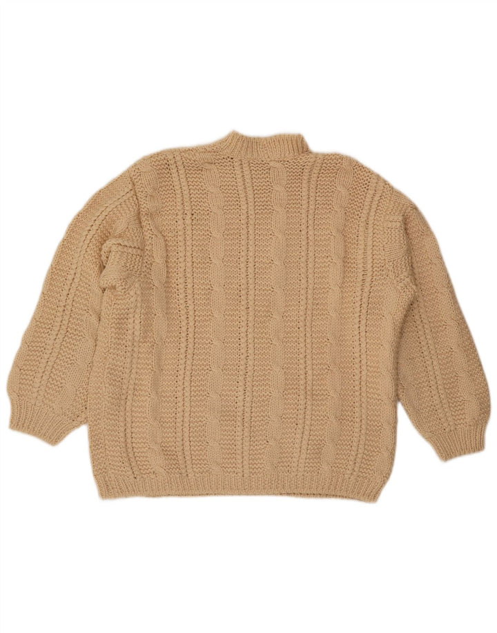 VINTAGE Womens Turtle Neck Jumper Sweater UK 16 Large Beige