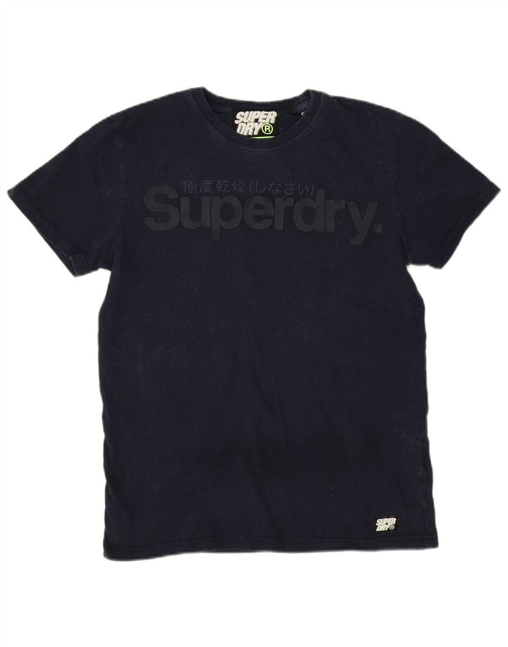 Мужская футболка с рисунком Superdry, средний темно-синий, хлопок
