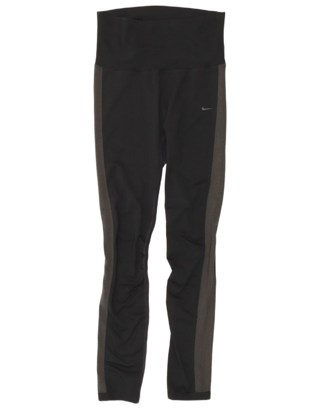 Женские леггинсы Nike Dri Fit UK 12, средний черный, полиэстер с цветными блоками