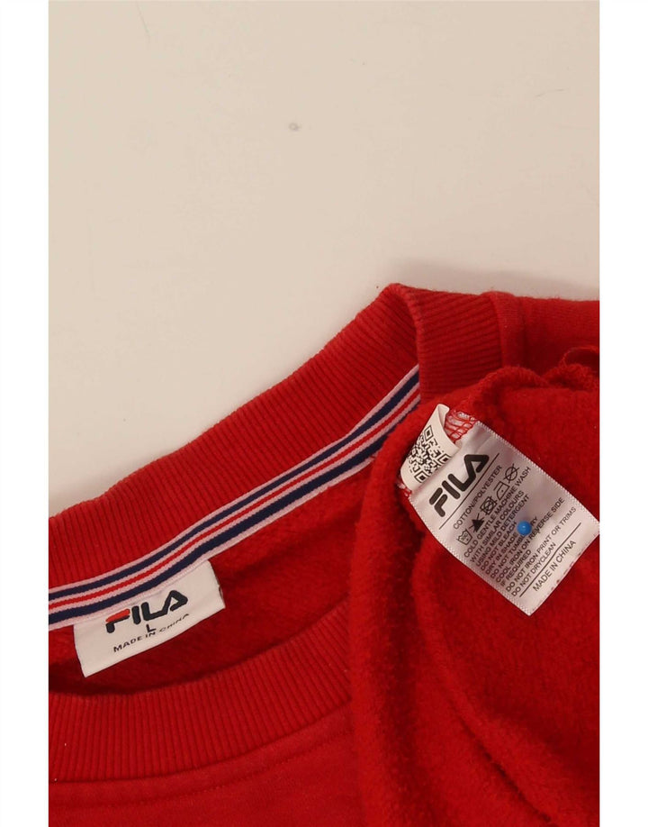 Мужской свитер Fila, большой красный хлопковый джемпер
