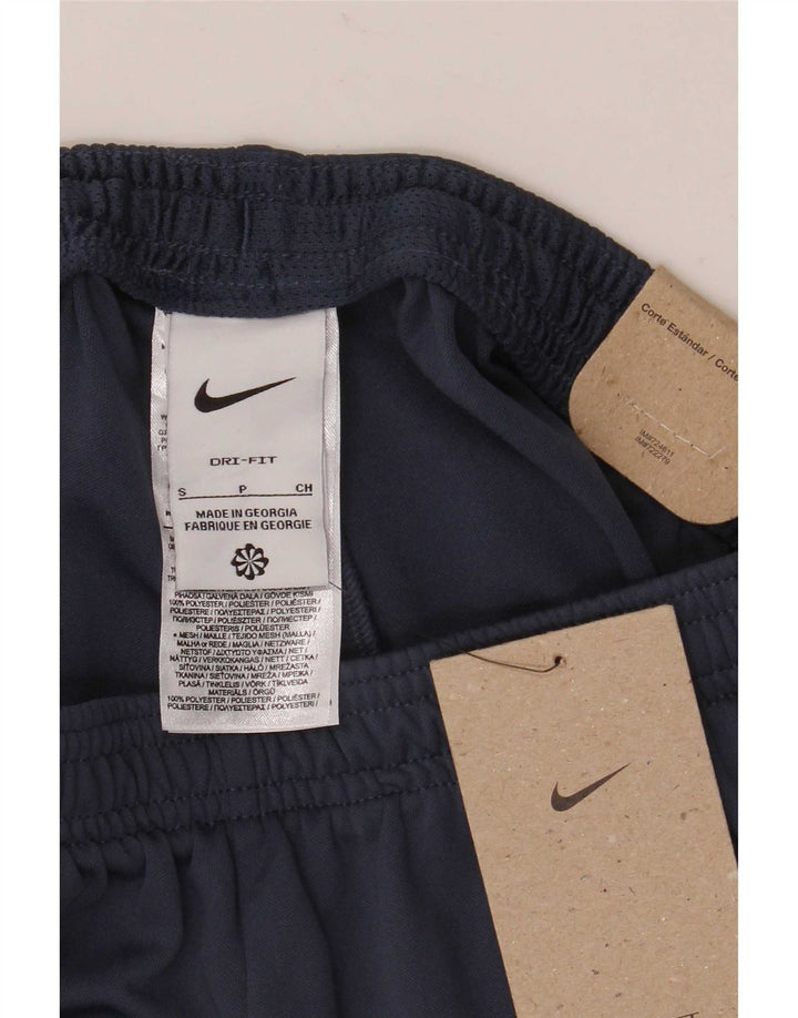 Мужские спортивные брюки Nike Dri Fit, маленькие темно-синие, полиэстер с цветными блоками