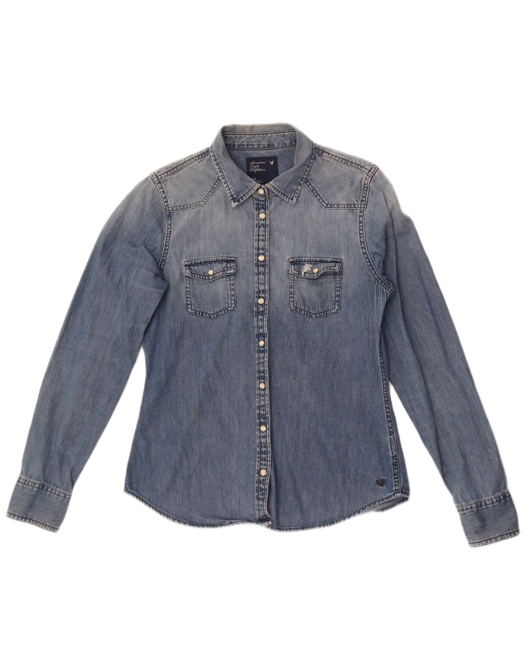 Рубашка женская джинсовая American Eagle Outfitters UK 14, средний синий