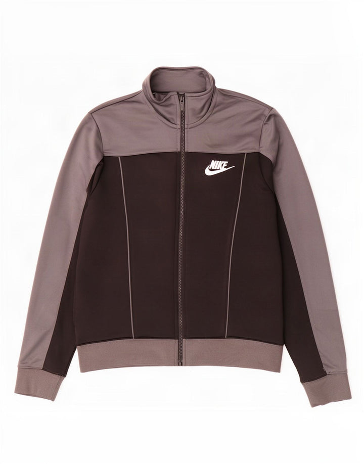Мужская спортивная куртка Nike, средний черный полиэстер с цветными блоками