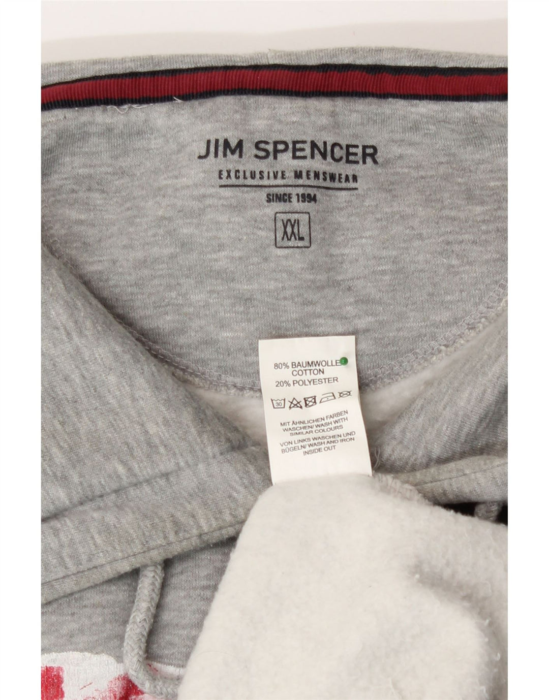 Мужской джемпер с капюшоном Jim Spencer 2XL, серый хлопок