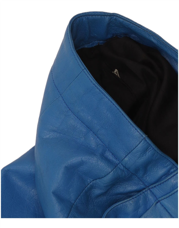 Винтажные женские кожаные брюки с ремешками IT 44 Medium W26 L30 Синие