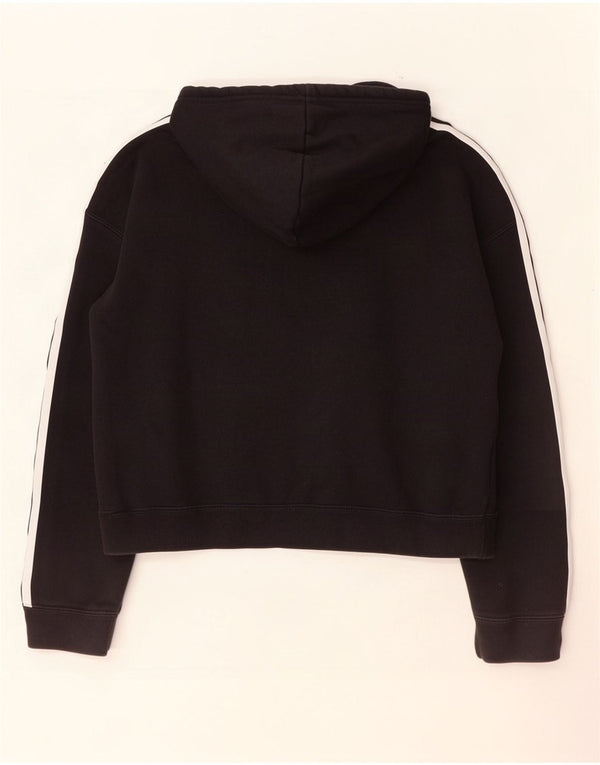 Женский укороченный джемпер с капюшоном Adidas Oversized UK 8, маленький, черный, хлопок