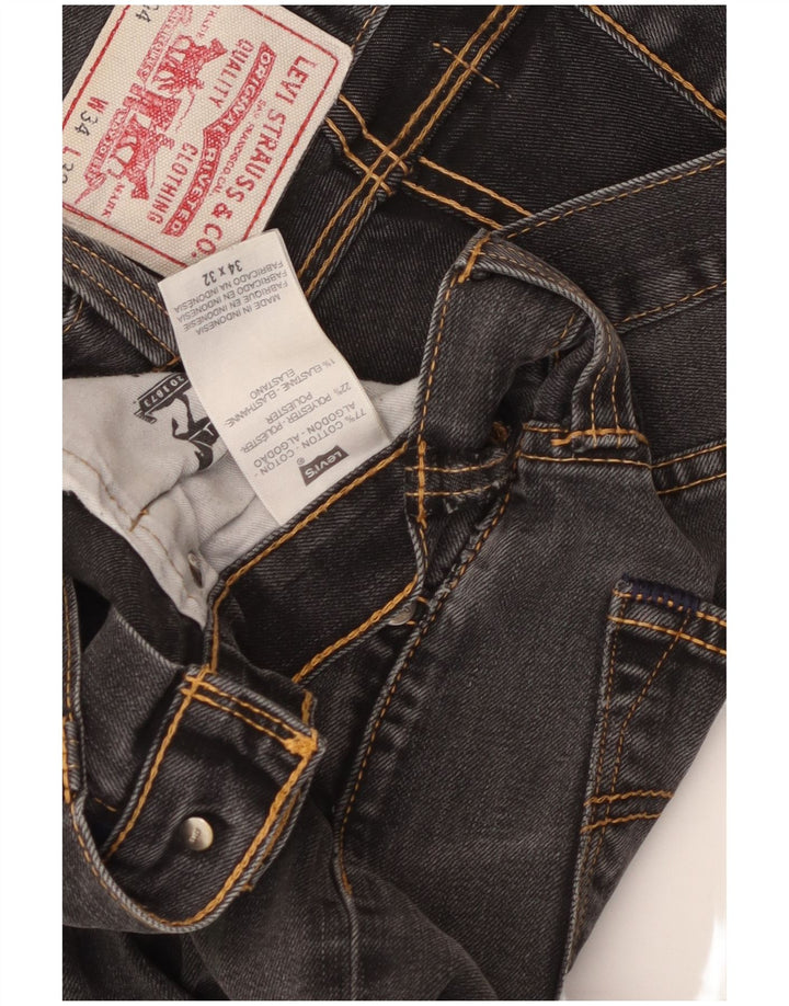 Мужские прямые джинсы LEVI'S 504 W34 L32, черный хлопок