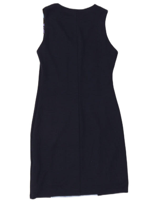 Desigual Womens Sleeveless Sheath Dress UK 10 Small Navy Blue Floral