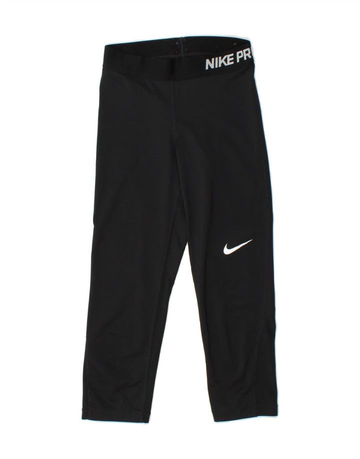NIKE Womens Graphic Leggings UK 6 XS Black Vintage Nike and Second-Hand Nike from Messina Hembry 