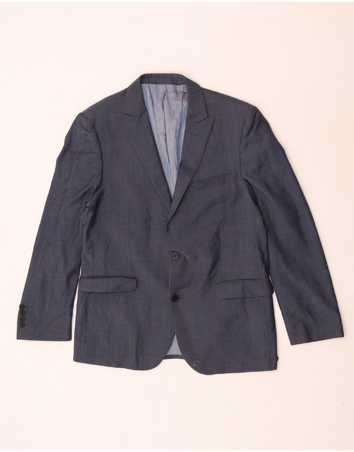 Мужской пиджак Dkny с 2 пуговицами, Великобритания 42 XL, темно-синий, шерстяной