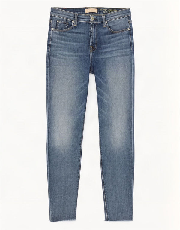 Женские джинсы скинни с высокой талией 7 For All Mankind W28 L28, синий хлопок