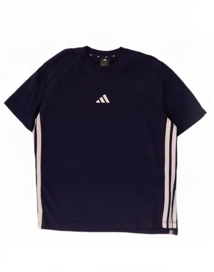 Мужская футболка Adidas, большой темно-синий хлопок