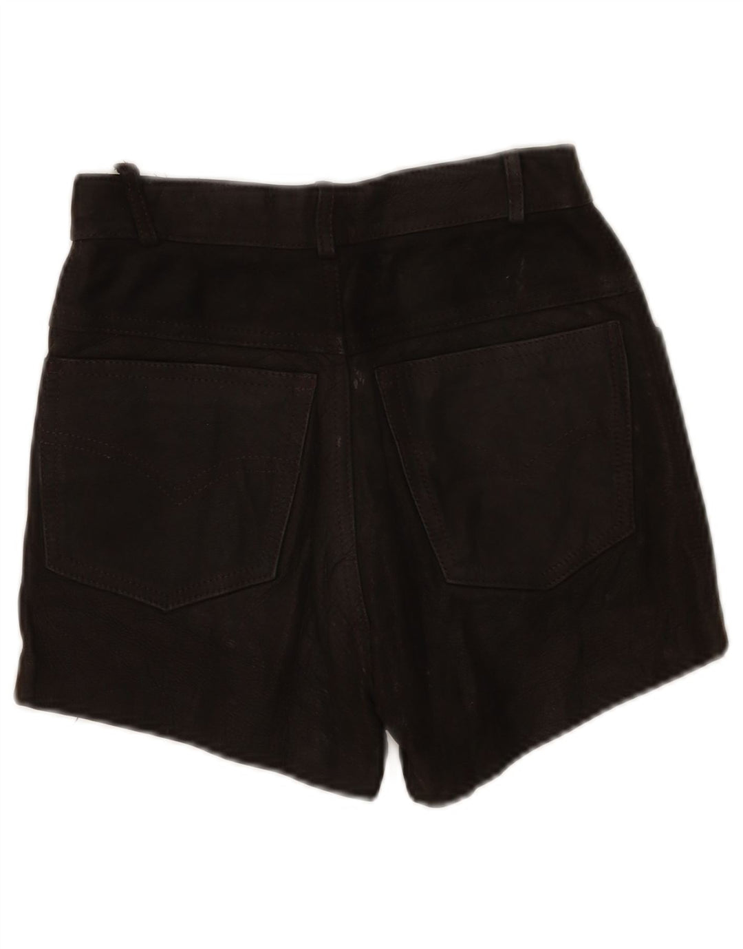 Винтажные женские кожаные шорты W24 XS, черные