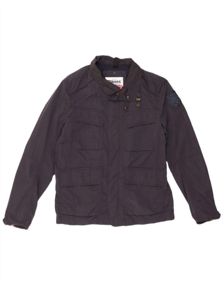 Мужская куртка Blauer UK 40, большая, темно-синяя, полиамид