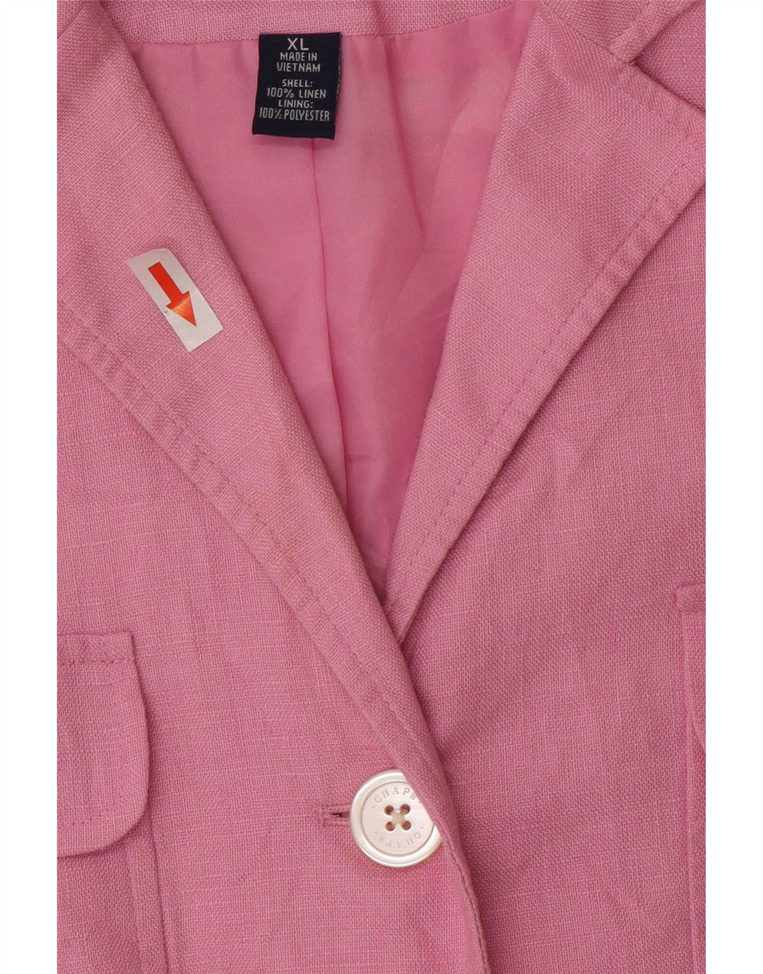 Женский пиджак Chaps с 4 пуговицами и рукавами 3/4, Великобритания, 18 XL, розовый льняной цвет