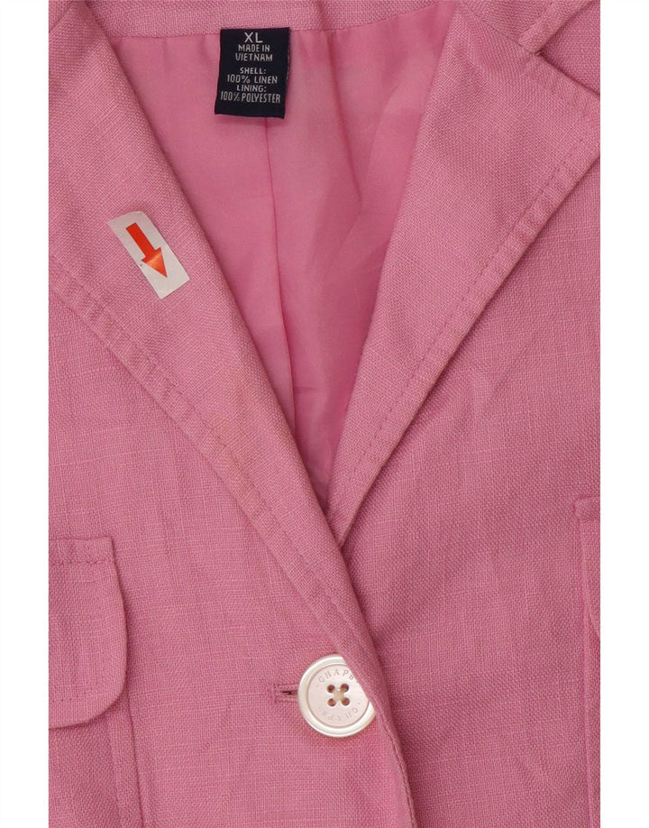Женский пиджак Chaps с 4 пуговицами и рукавами 3/4, Великобритания, 18 XL, розовый льняной цвет