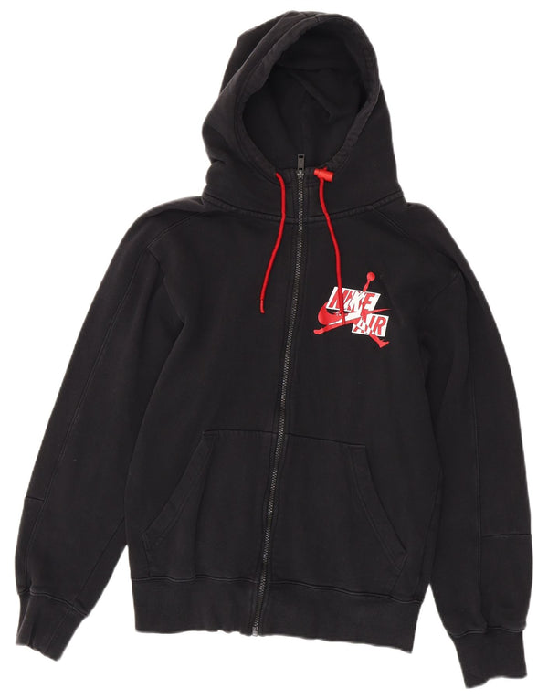 Женский свитер с капюшоном на молнии с графическим рисунком Jordan UK 6 XS, черный хлопок