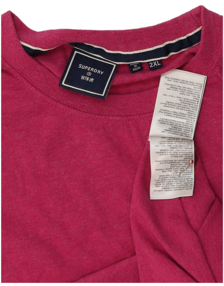 SUPERDRY Мужская футболка Top 2XL Розовый Хлопок