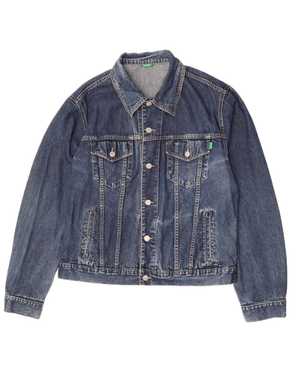 Мужская джинсовая куртка Benetton UK 42 XL, синяя, хлопок