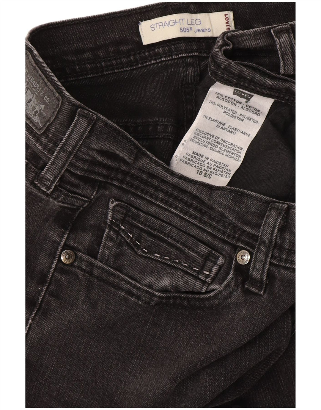 Levi's Girls 505 9-10 лет W27 L28 Серый хлопок