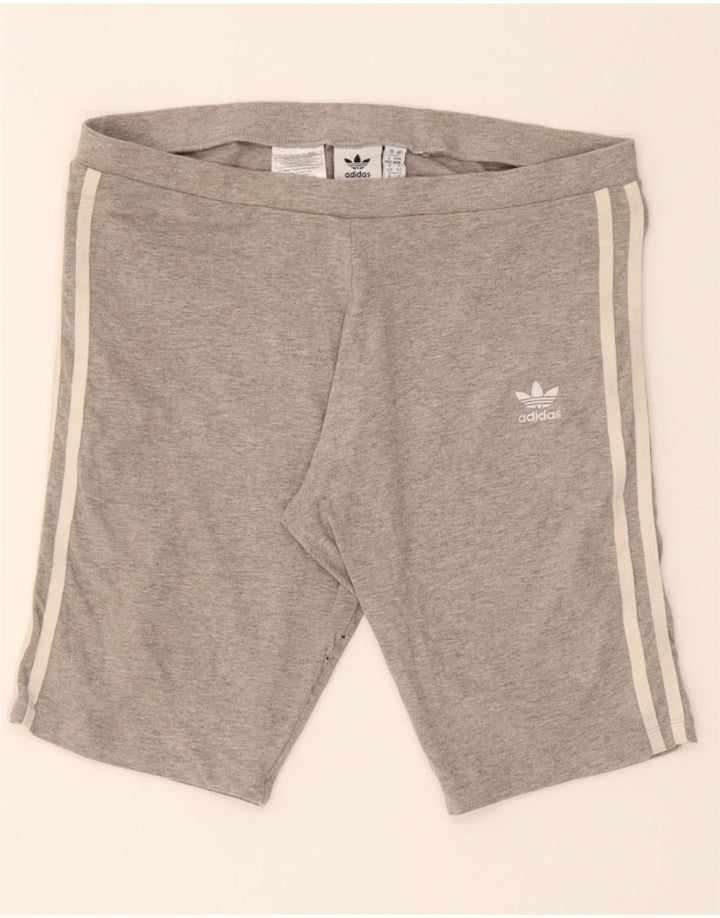 ADIDAS Womens Sport Shorts UK 14 Medium  Grey Cotton Vintage Adidas and Second-Hand Adidas from Messina Hembry 