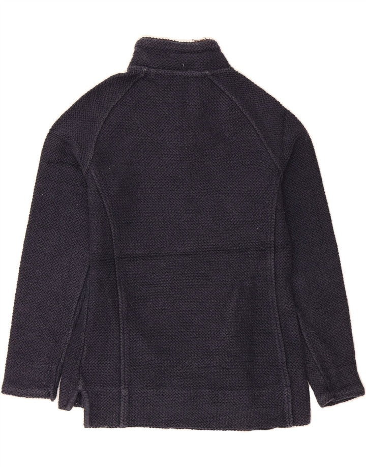 WEIRD FISH Womens Zip Neck Sweatshirt Jumper UK 12 Medium  Navy Blue Vintage Weird Fish and Second-Hand Weird Fish from Messina Hembry 