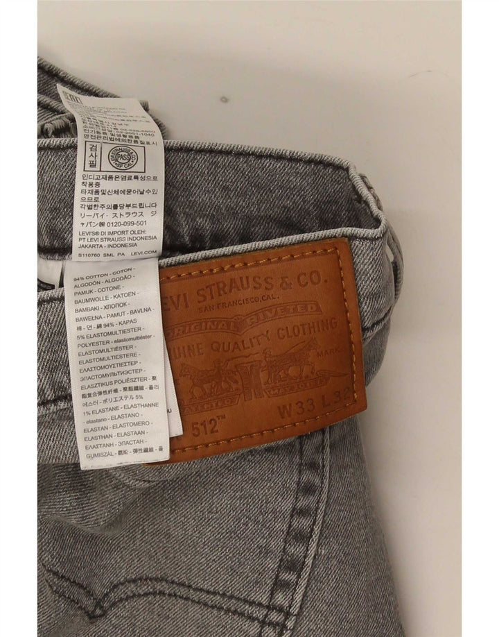 Мужские зауженные зауженные джинсы Levi's 512 W33 L32 Серые хлопковые