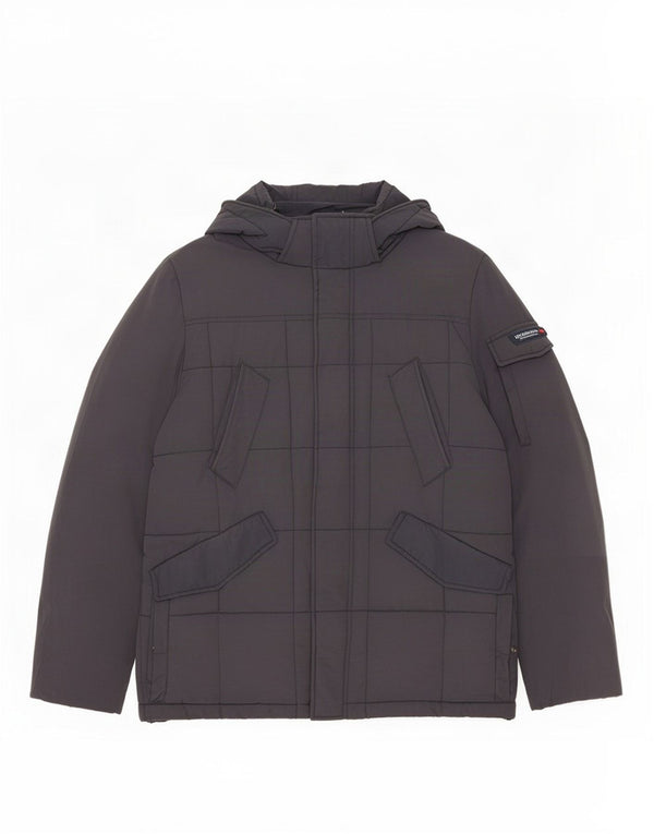Мужская стеганая куртка Woolrich с капюшоном UK 40, большой темно-синий нейлон