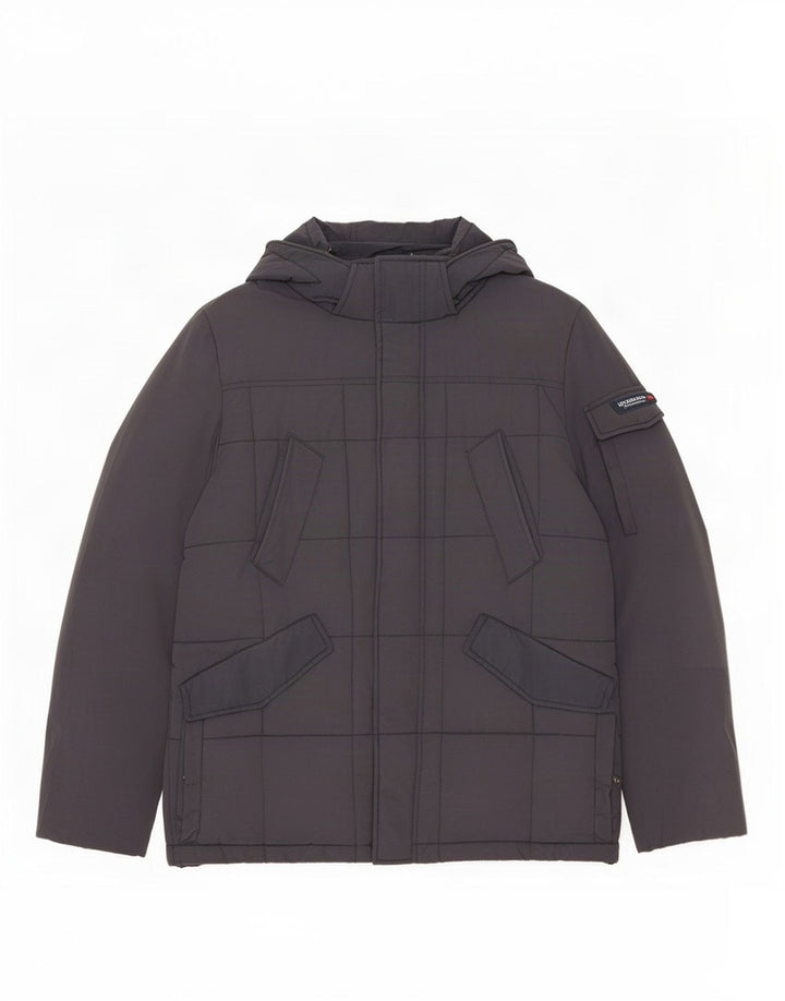 Мужская стеганая куртка Woolrich с капюшоном UK 40, большой темно-синий нейлон