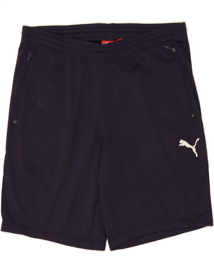 PUMA Mens Sport Shorts Large Navy Blue Polyester Vintage Puma and Second-Hand Puma from Messina Hembry 