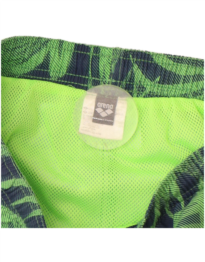 Спортивные шорты ARENA для мальчиков 14-15 лет, зеленый полиэстер с цветочным принтом