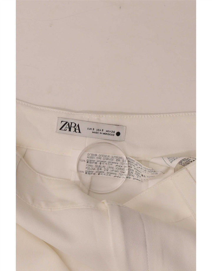 Женские прямые повседневные брюки Zara, маленькие W26 L32, белый полиэстер