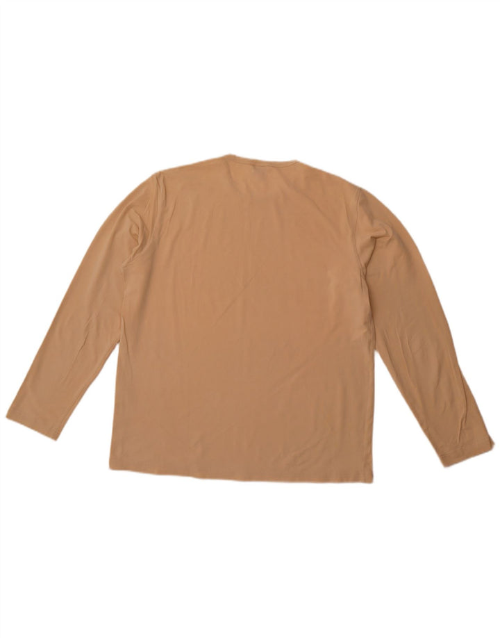 CALVIN KLEIN JEANS Женский топ с длинным рукавом UK 18 XL Бежевый хлопок