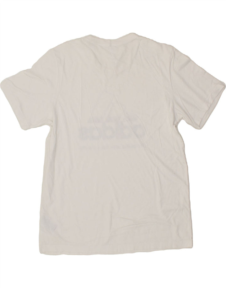 ADIDAS Mens Graphic T-Shirt Top Medium White Cotton Vintage Adidas and Second-Hand Adidas from Messina Hembry 