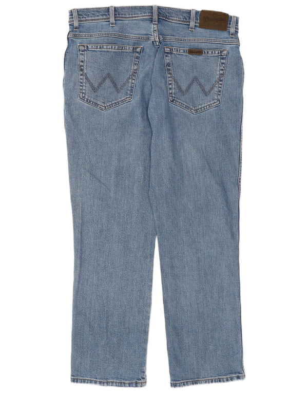 Мужские прямые джинсы Wrangler стандартного кроя W36 L30, синие, хлопок