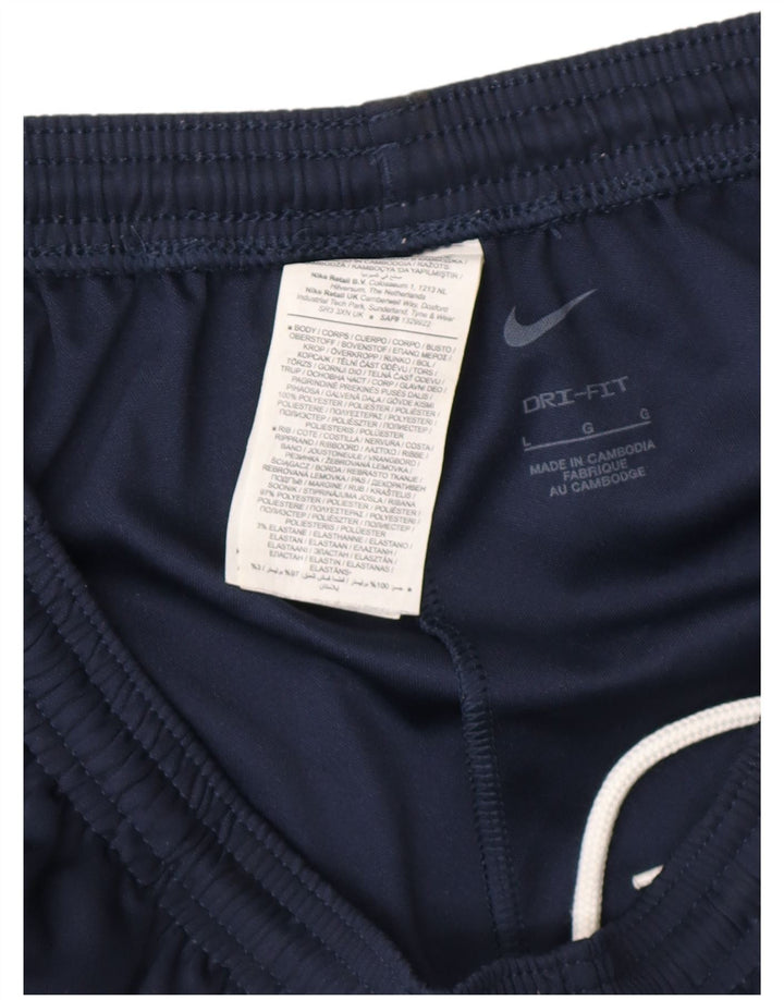 Женские спортивные брюки Nike Dri Fit UK 14, большие темно-синие брюки из полиэстера