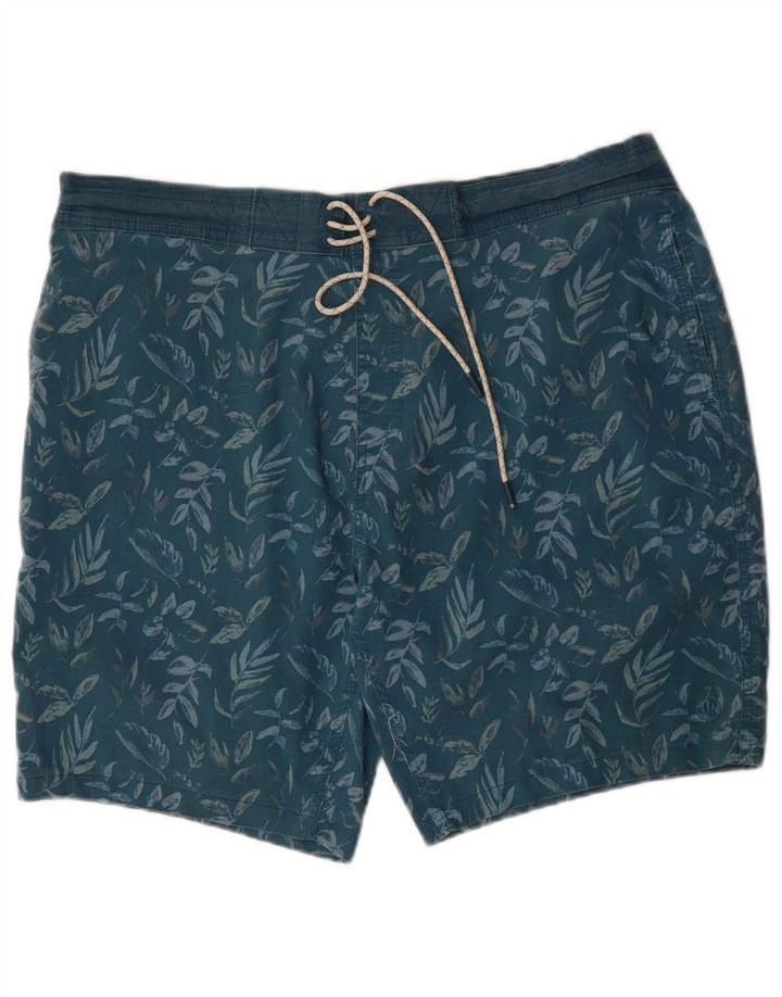 Мужские шорты для плавания FAT FACE XL, синие, полиэстер с цветочным принтом