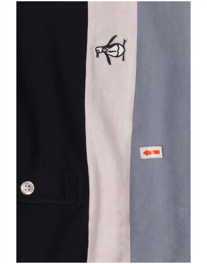 Мужская рубашка поло PENGUIN XL, хлопковая темно-синяя полоска